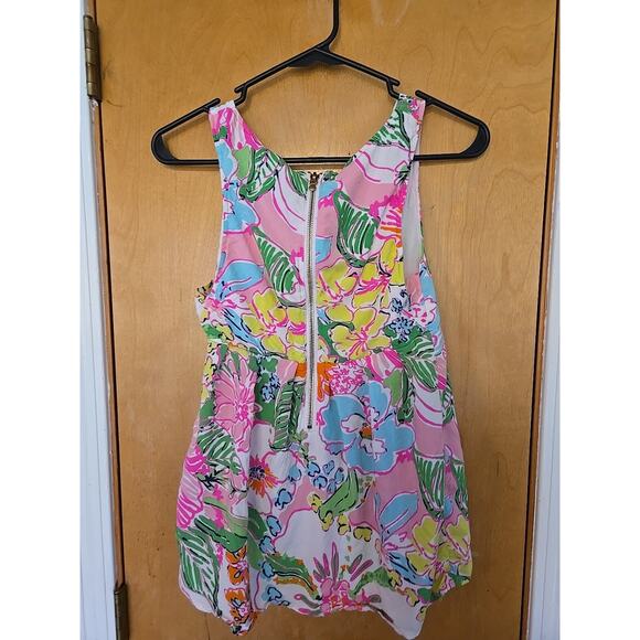 LILLY PULITZER for TARGET Nosey Posey Print V-Neck Sleeveless Shirt Sz XS. - Picture 5 of 6